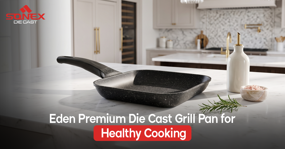 Eden Premium Die Cast Grill Pan for Healthy Cooking